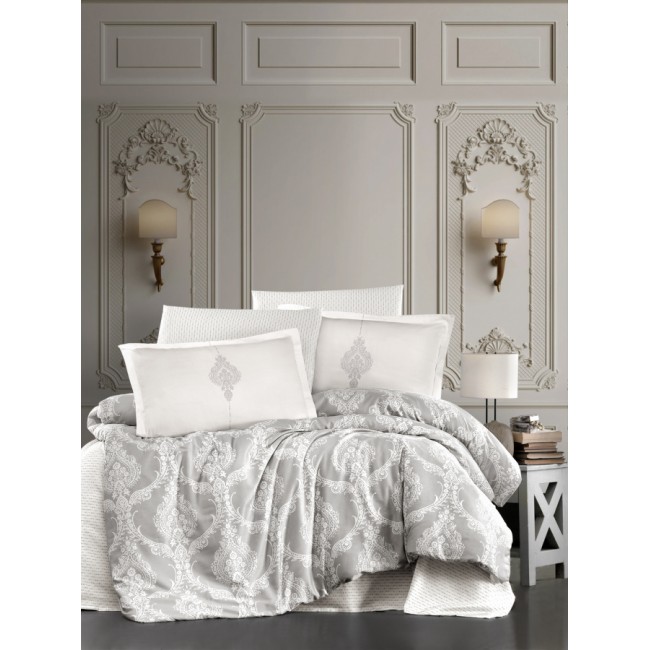 Постельное белье "Карвен" сатин евро (Kaldera Grei)