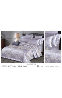 Постельное белье "Карвен" жаккард с оборкой семейный (613) (7пр.) (Акция)