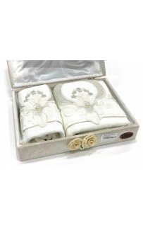 Набор полотенец Карвен "FRANSIZ" махра 50*90 / 70*140 сундук HS 1480 (АКЦИЯ)