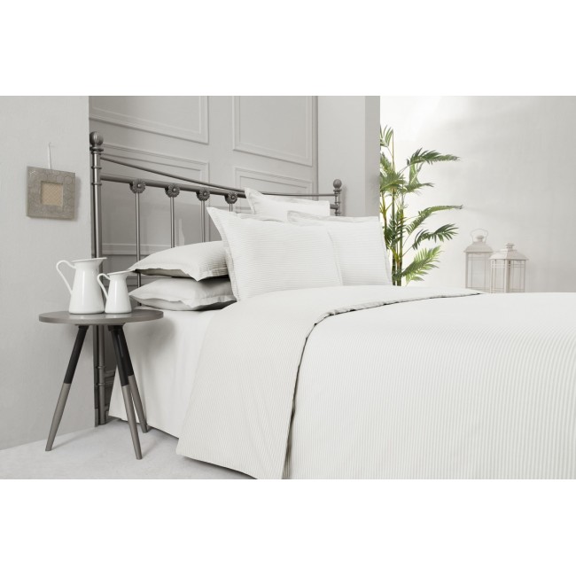 Постельное белье "Sarev"сатин семейное N182 FANCY STRIPE v11/Beyaz
