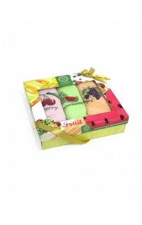 Набор полотенец кухонный NILTEKS "Фрукты" вафля 40*60-3 шт. НМ 577 V-3 салатовый