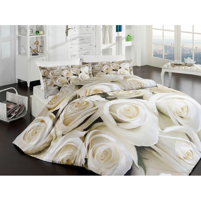 Постельное белье "Карвен" (сатин 3D) евро ( Blanch )