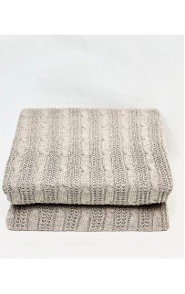 Плед Karven вязанный 1,5 сп Р 912 v6 крем/серый