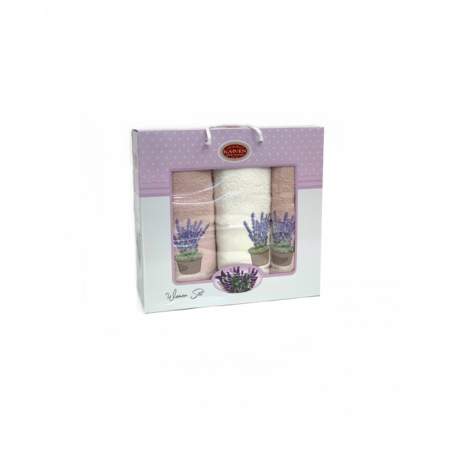 Набор полотенец Карвен "LAVANTA 1" махра 50*90(2)/70*140 HS1603 v9 св.пудра Набор полотенец Карвен "LAVANTA 1" махра 50*90(2)/70*140 HS1603 v9 св.пудра