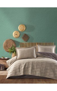 Комплект KARVEN (покрывало с наволочкой) ранфорс 1.5сп 2 пр. (180*240 / 50*70) LORNA v1 Beige (Акция)