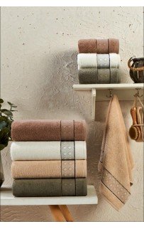 Набор полотенец кухонный Карвен"SIDE"махра,penye 30*50 4шт в коробке HM 731