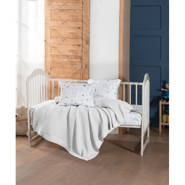 Комплект Карвен детский с пледом сатин D 038 Stellar White