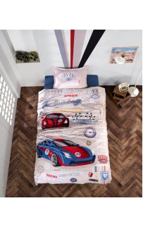 Постельное белье "Карвен" YOUNG STYLE ранфорс 1,5 спальн. Garage Blue v-1