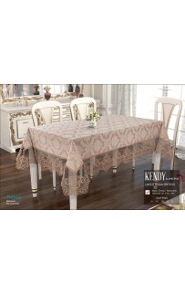 Скатерть Карвен "KENDY" 160*220 с гипюром М 784 kapucino/капучино