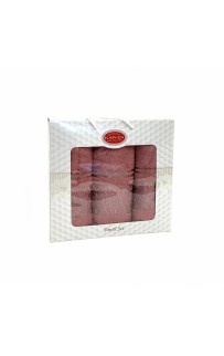 Набор полотенец Карвен "PINK DAMAKS" махра 50*90(2)/70*140 HS 1698 v6 сухая роза