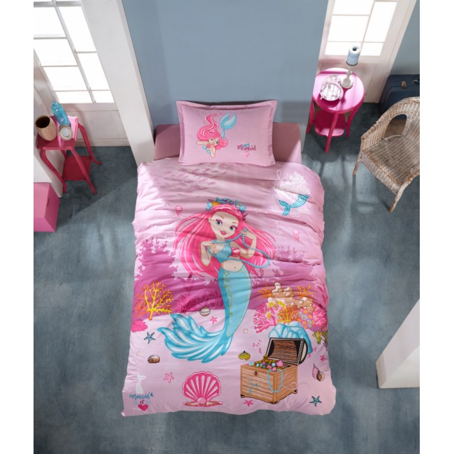 Постельное белье "Карвен" YOUNG STYLE ранфорс 1,5 спальн.Delfin Pink v-1
