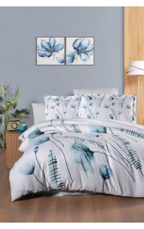 Постельное белье Карвен Stripe Satin с цветным принтом семейное N251-SB009 (7пр.) (Акция)