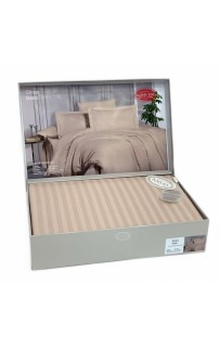 Постельное белье "Карвен" Stripe Satin евро N 163-SS 007 k.bej/темно-бежевый