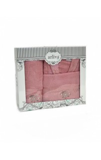 Халат Arliva с полотенцами 50*85/70*135 бамбук женский В 1084 V-6 сух.роза