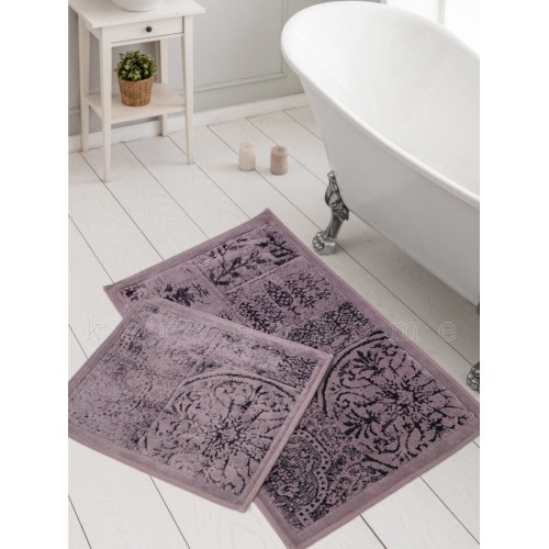 Набор ковриков для ванной Карвен NOSTALJI хлопок/вискоза 50*60-60*100 KV 429 lila/лиловый