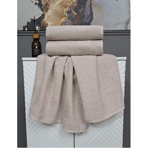 К-т полотенец Gabriel (бежевый) 70х140см(1),50х90см(1) KAZANOV.A.