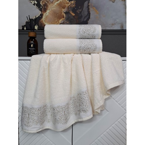 К-т полотенец Dolce (молоко) 70х140см(1),50х90см(1) KAZANOV.A.