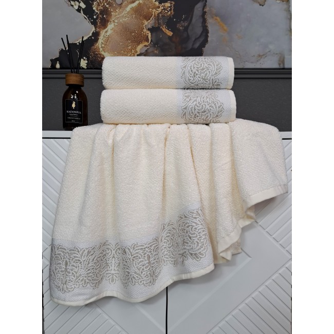 К-т полотенец Dolce (молоко) 70х140см(1),50х90см(1) KAZANOV.A.