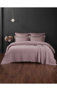 Комплект с одеялом Stonewash Muslin (пыльная роза) с покрывалом KAZANOV.A. Евро