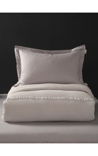 Комплект с одеялом Stonewash Muslin (серебро жемчуг) с покрывалом KAZANOV.A. Евро