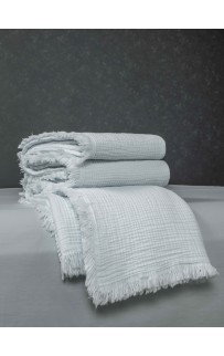 Комплект с одеялом Stonewash Muslin (аквамарин жемчуг) с покрывалом KAZANOV.A. Евро