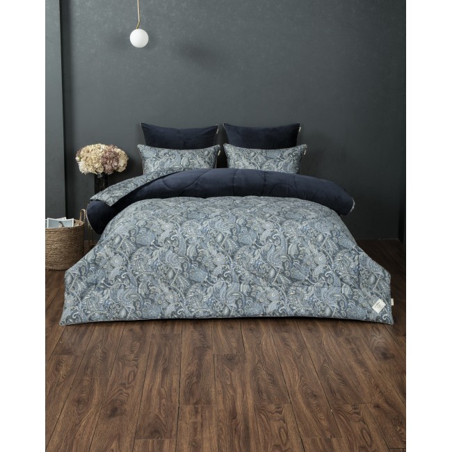 Маркос (индиго бежевый) АВС Cotton комплект Евро KAZANOV.A.