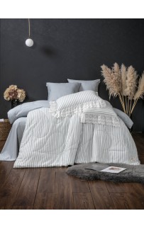 Stripe Muslin lace (голубое серебро) комплект Евро KAZANOV.A.