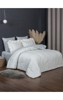 Stripe Muslin lace (голубое серебро) комплект Евро KAZANOV.A.