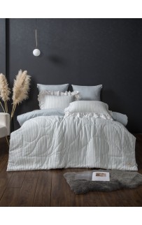 Stripe Muslin lace (голубое серебро) комплект Евро KAZANOV.A.