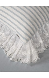 Stripe Muslin lace (голубое серебро) комплект Евро KAZANOV.A.