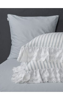 Stripe Muslin lace (голубое серебро) комплект Евро KAZANOV.A.