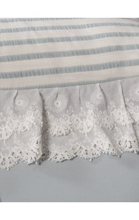 Stripe Muslin lace (голубое серебро) комплект Евро KAZANOV.A.