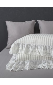 Stripe Muslin lace (серебро платина) комплект Евро KAZANOV.A.