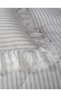 Stripe Muslin lace (серебро платина) комплект Евро KAZANOV.A.