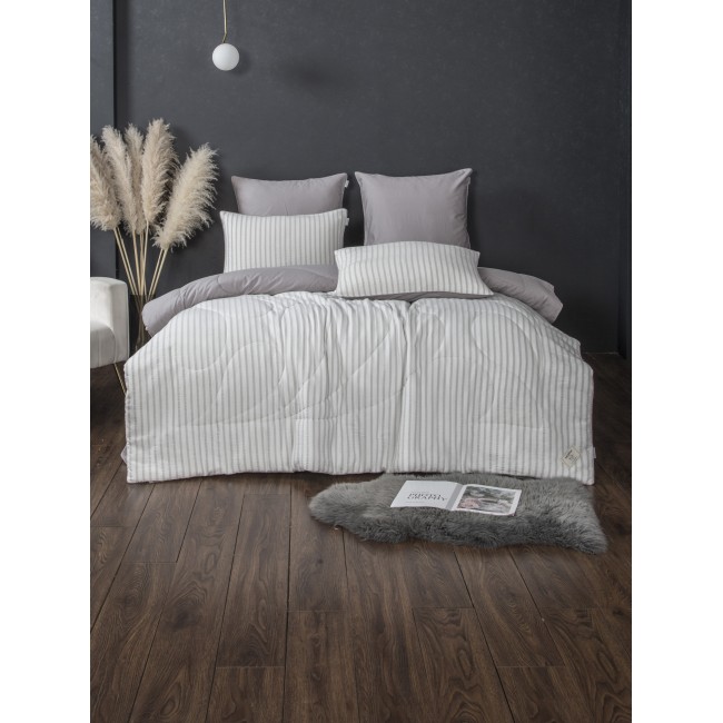 Stripe Muslin (серебро платина) комплект Евро KAZANOV.A.