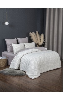 Stripe Muslin (серебро платина) комплект Евро KAZANOV.A.