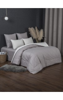 Stripe Muslin (серебро платина) комплект Евро KAZANOV.A.