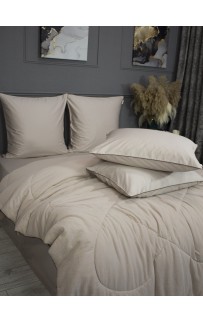 Muslin & Satin Solid color (латте) комплект Евро KAZANOV.A.