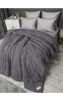 Muslin & Satin Solid color (графит сапфир) комплект Евро KAZANOV.A.