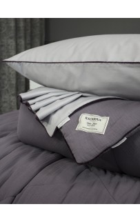 Muslin & Satin Solid color (графит сапфир) комплект Евро KAZANOV.A.
