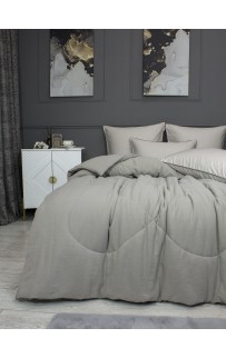 Комплект с одеялом Muslin & Satin Solid color (платина беж) комплект Евро KAZANOV.A