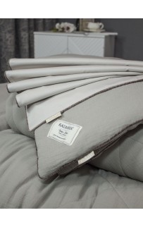 Комплект с одеялом Muslin & Satin Solid color (платина беж) комплект Евро KAZANOV.A