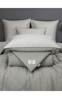 Комплект с одеялом Muslin & Satin Solid color (платина беж) комплект Евро KAZANOV.A