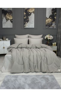 Комплект с одеялом Muslin & Satin Solid color (платина беж) комплект Евро KAZANOV.A