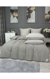 Комплект с одеялом Muslin & Satin Solid color (платина беж) комплект Евро KAZANOV.A