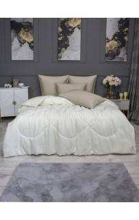 Комплект с одеялом Muslin & Satin Solid color (крем карамель) комплект Евро KAZANOV.A