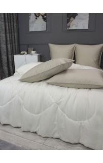 Комплект с одеялом Muslin & Satin Solid color (крем карамель) комплект Евро KAZANOV.A