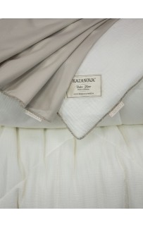 Комплект с одеялом Muslin & Satin Solid color (крем карамель) комплект Евро KAZANOV.A