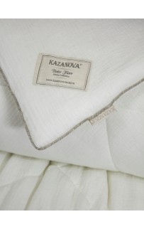 Комплект с одеялом Muslin & Satin Solid color (крем карамель) комплект Евро KAZANOV.A