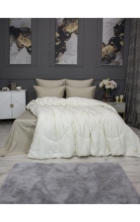 Комплект с одеялом Muslin & Satin Solid color (крем карамель) комплект Евро KAZANOV.A